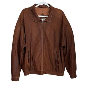 Vintage 80's Remy Men’s Buttery Soft Leather Bomber Jacket Brown Size 42